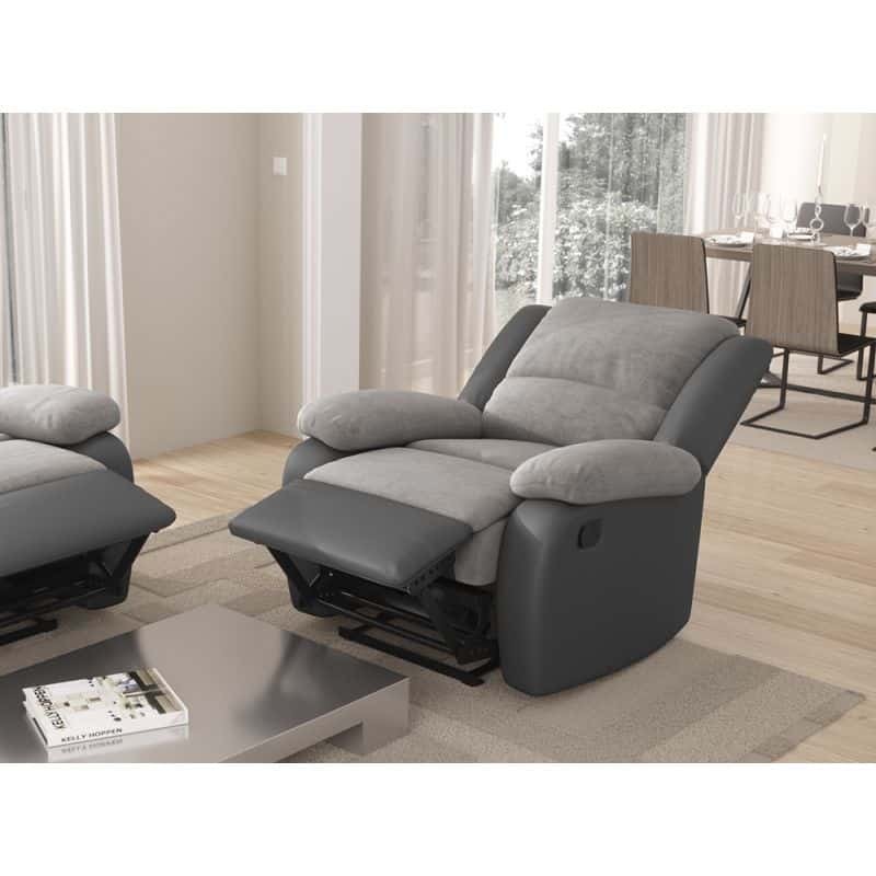 Manual relaxation chair in microfiber and imitation ATLAS (Grey) - image 57221