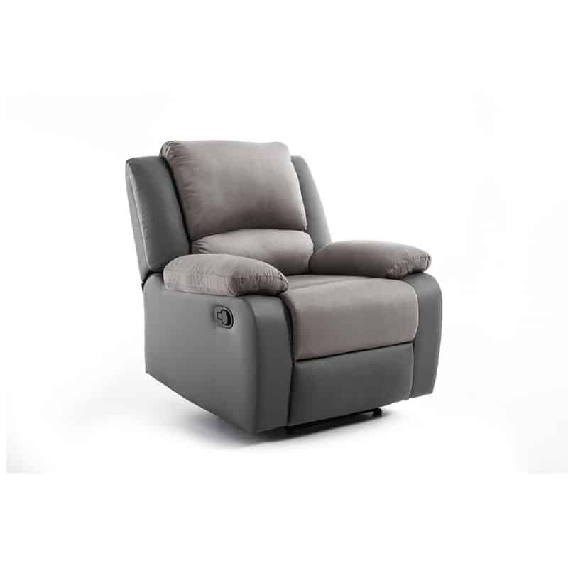 Manual relaxation chair in microfiber and imitation ATLAS (Grey) - image 57224