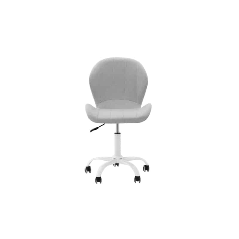 Chaise de bureau en tissu avec pieds blancs BEVERLY (Blanc) - image 57281