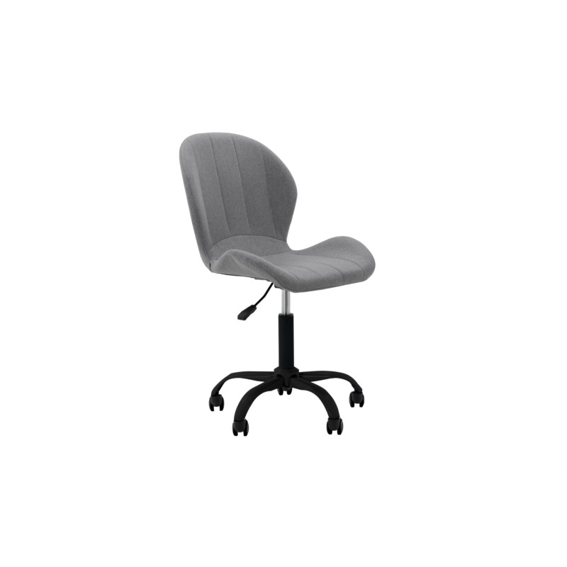 Chaise de bureau en tissu avec pieds noirs BEVERLY (Gris clair) - image 57290