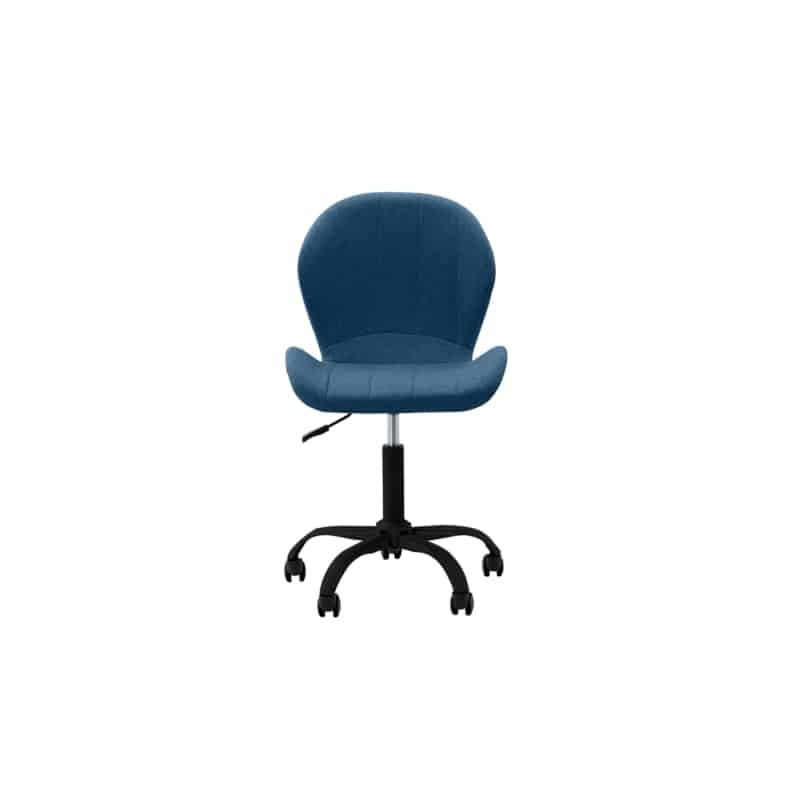Chaise de bureau en tissu avec pieds noirs BEVERLY (Bleu pétrole) - image 57304