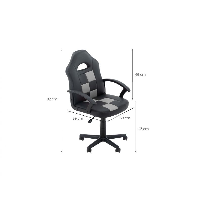 Gamy imitation office chair (Grey, black) - image 57345