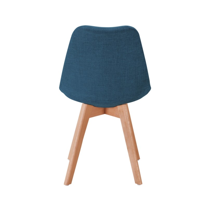 Set of 2 chairs fabric natural beech feet HEIDI (Petroleum Blue) - image 57405