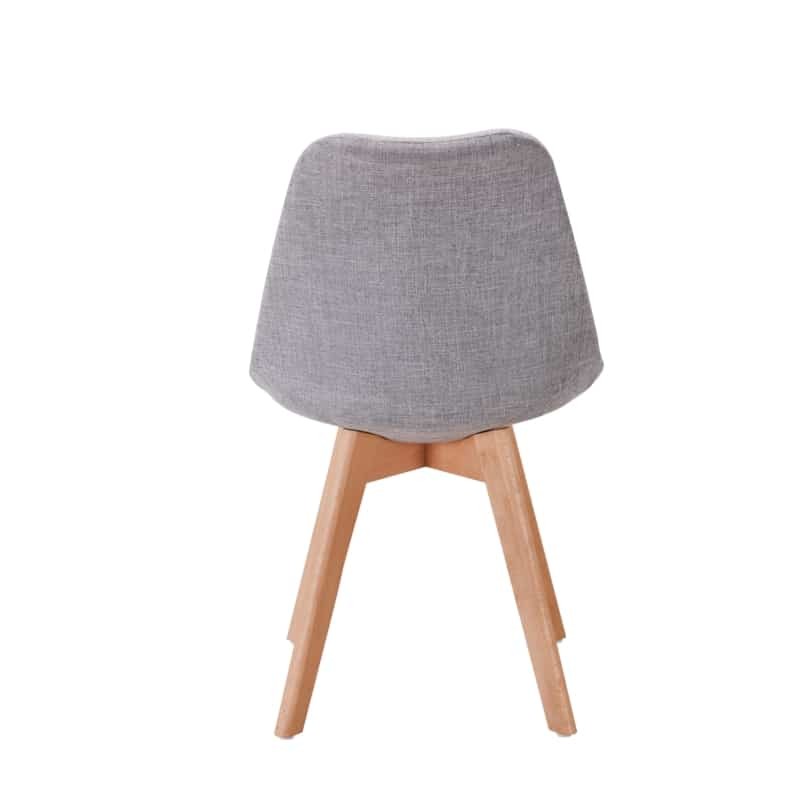 Set of 2 chairs fabric legs natural beech FEET HEIDI (Light Grey) - image 57407