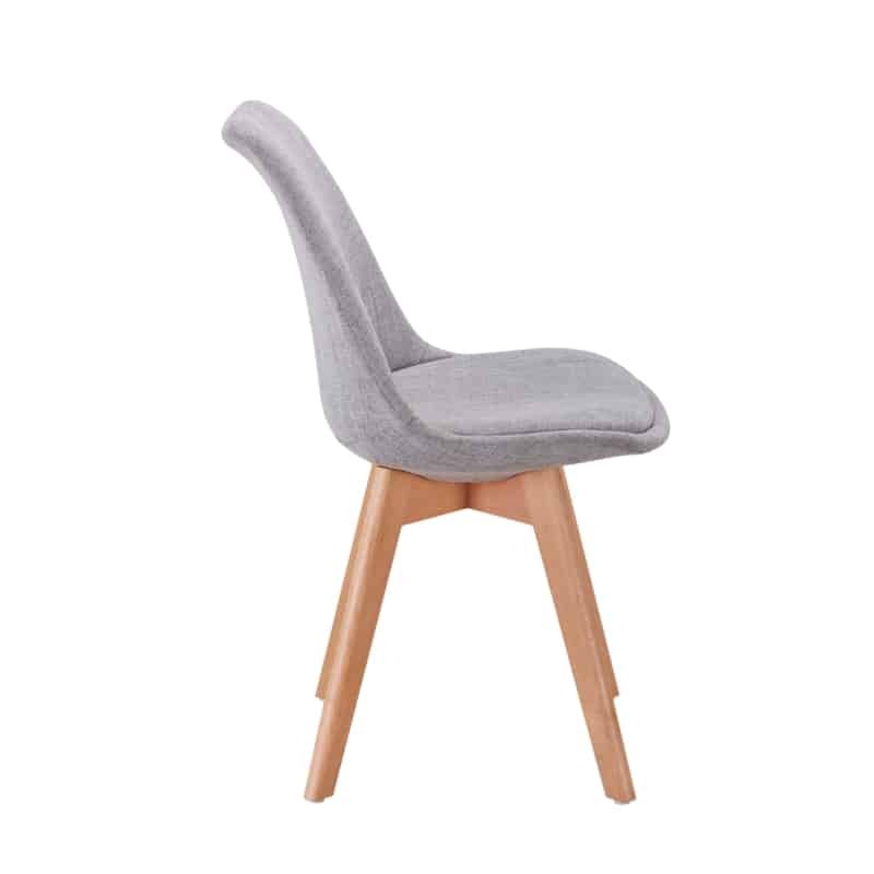 Set of 2 chairs fabric legs natural beech FEET HEIDI (Light Grey) - image 57412