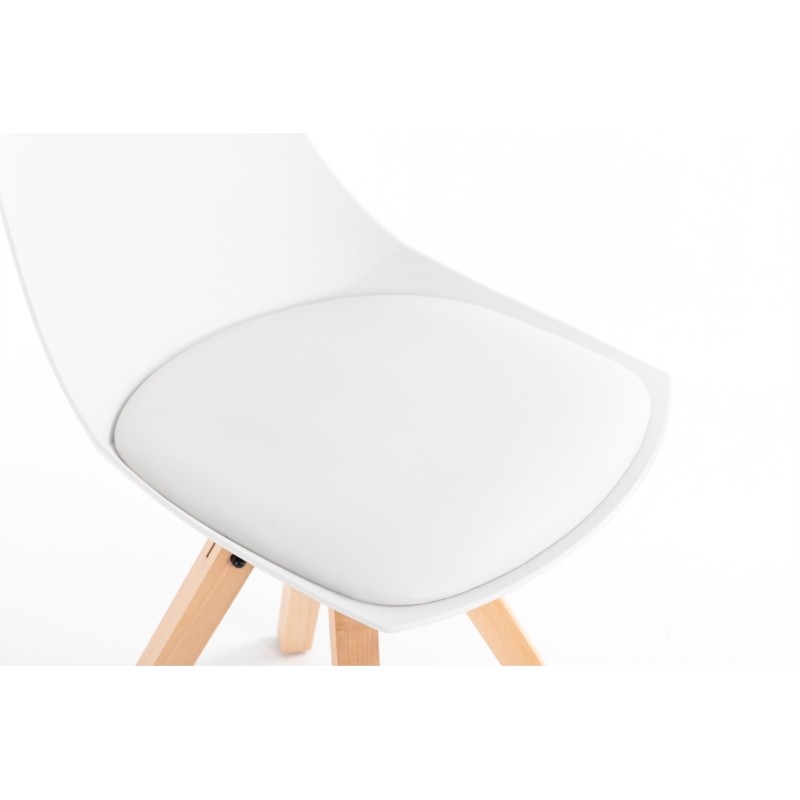 Set of 2 polypropylene chairs with NEVA natural beech legs (White) - image 57429