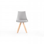 Set aus 2 Stühlen aus Polypropylen mit NEVA-Buchenbeinen natur (Grau)