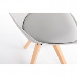 Set of 2 polypropylene chairs with NEVA natural beech legs (Grey)