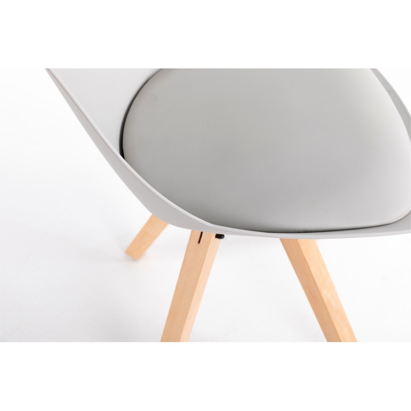 Set aus 2 Stühlen aus Polypropylen mit NEVA-Buchenbeinen natur (Grau) - image 57438