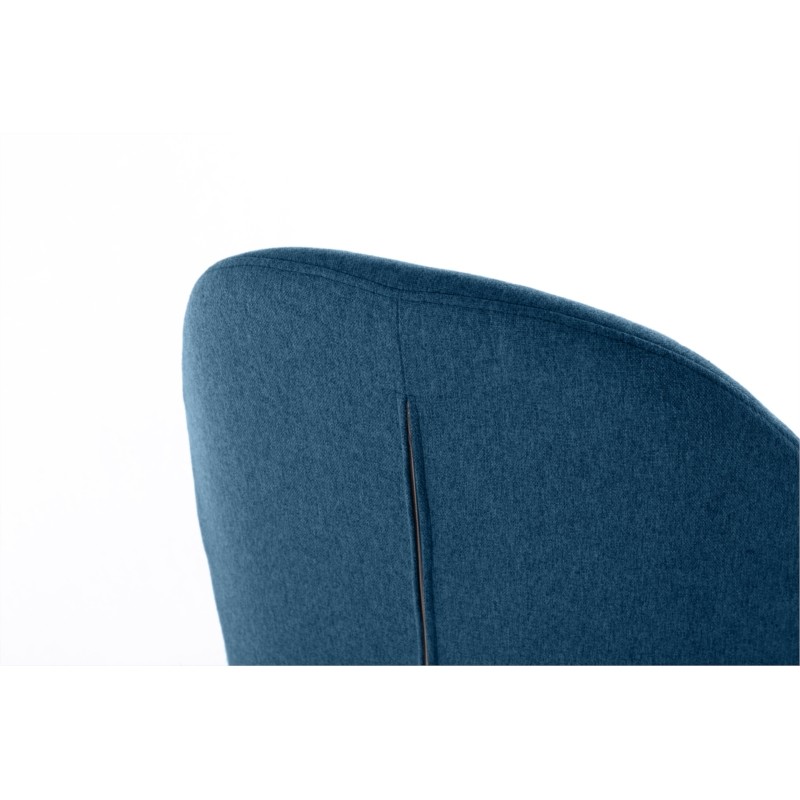 Lot de 2 chaises arrondies en tissu avec pieds en métal noir ANOUK (Bleu pétrole) - image 57457