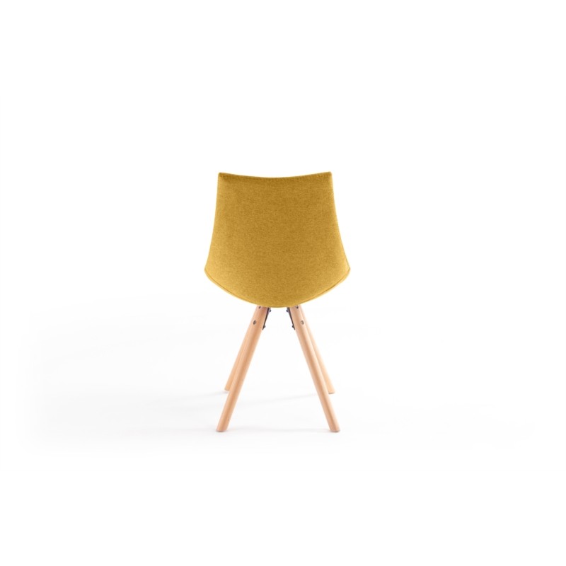 Set of 2 fabric chairs with myrta natural beech legs (Yellow) - image 57491