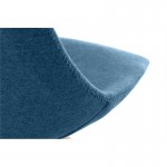 Lot de 2 chaises en tissu avec pieds en hêtre naturel MYRTA (Bleu pétrole)