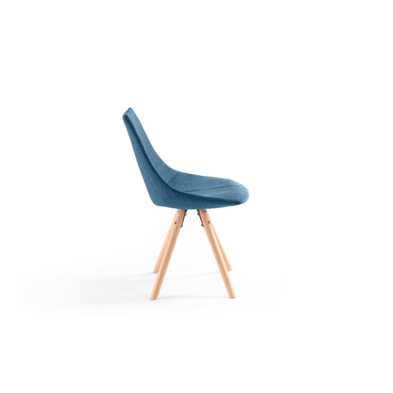 Juego de 2 sillas de tela con patas de haya natural myrta (azul gasolina) - image 57504