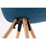 Set di 2 sedie in tessuto con gambe in faggio naturale myrta (blu petrolio)