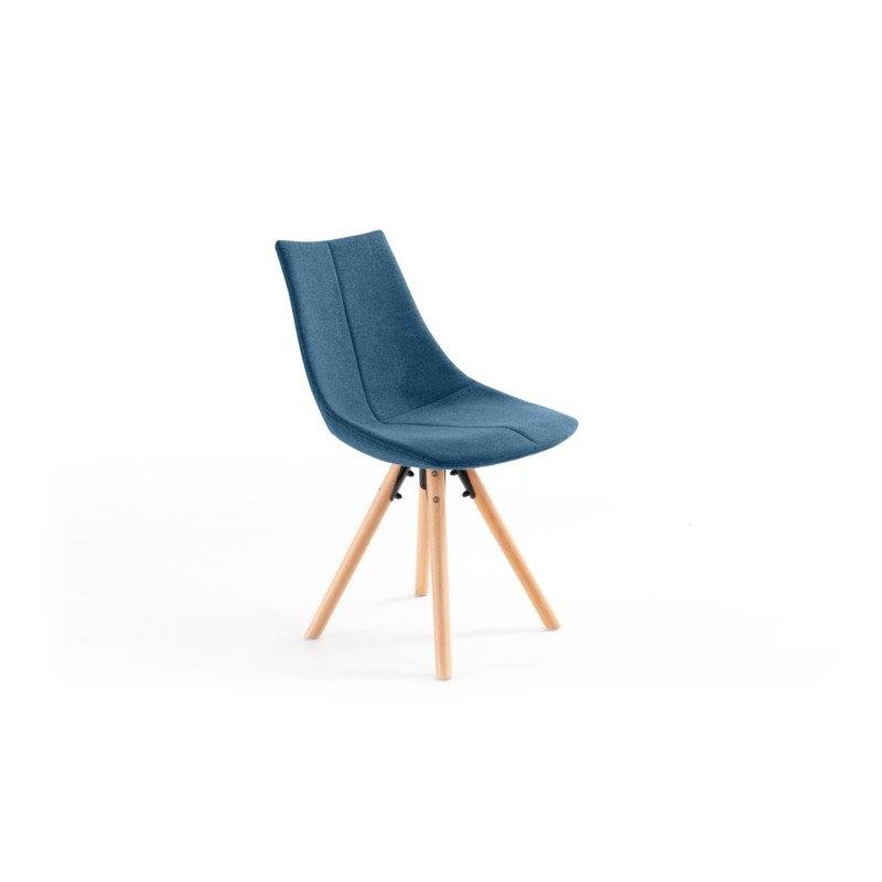 Juego de 2 sillas de tela con patas de haya natural myrta (azul gasolina) - image 57508