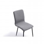 Set of 2 fabric chairs with black metal legs RANIA (Grey)