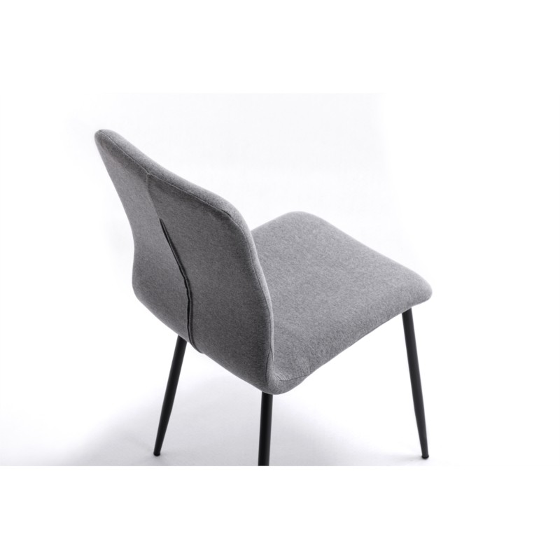 Set di 2 sedie in tessuto con gambe in metallo nero RANIA (Grigio) - image 57520
