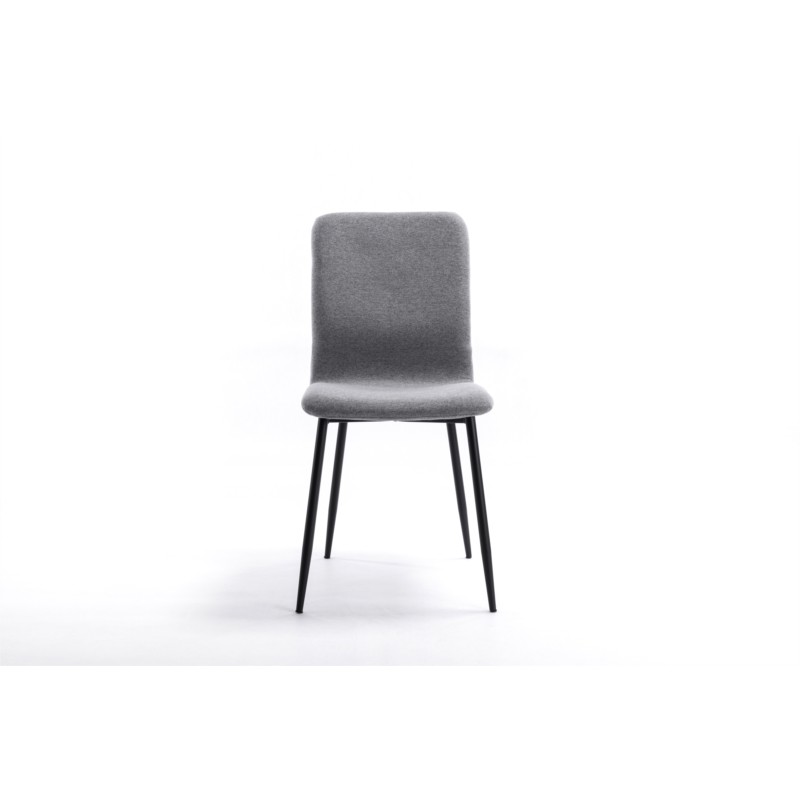 Lot de 2 chaises en tissu avec pieds en métal noir RANIA (Gris) - image 57521