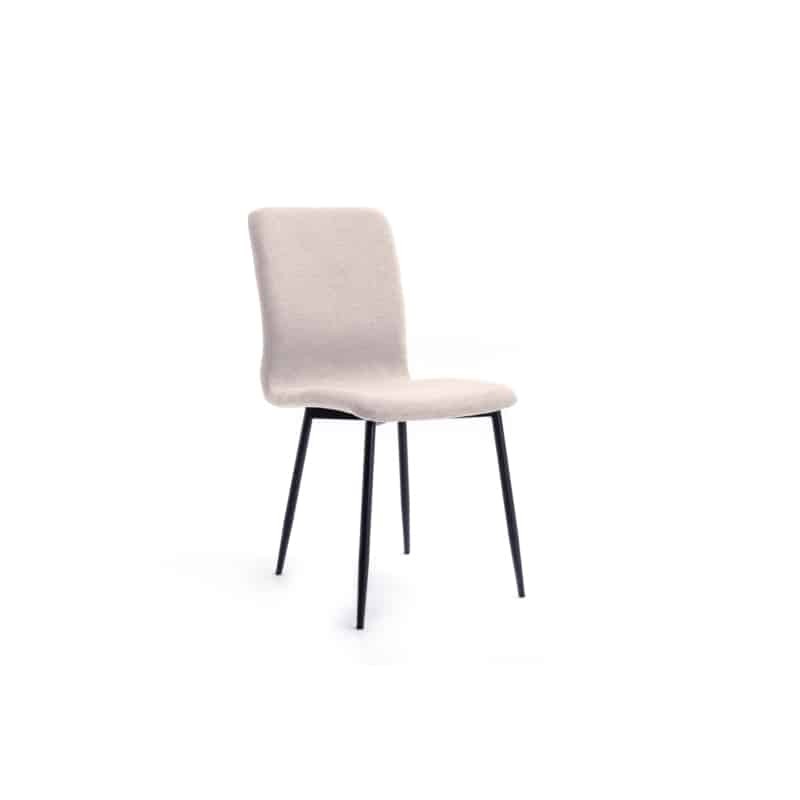 Set of 2 fabric chairs with black metal legs RANIA (Beige) - image 57531