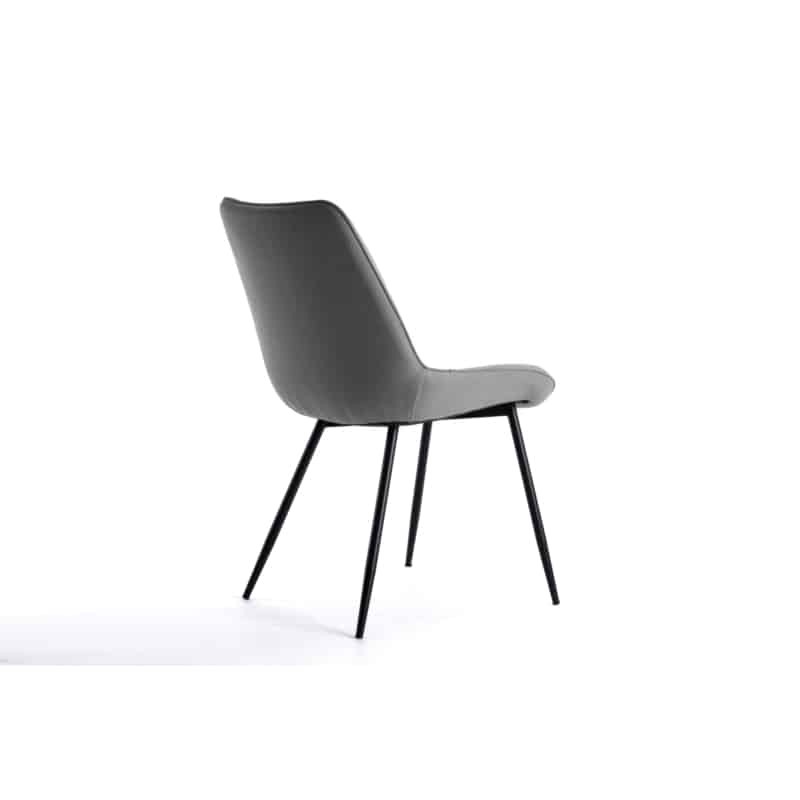 Set di 2 sedie in tessuto a righe con gambe in metallo nero CATHIA (Grigio) - image 57545