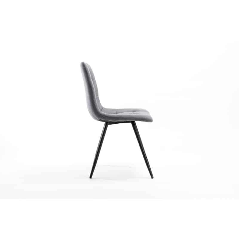 Set di 2 sedie quadrate in tessuto con gambe in metallo nero TINA (grigio scuro) - image 57574