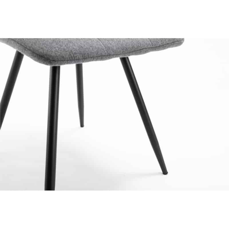 Set di 2 sedie quadrate in tessuto con gambe in metallo nero TINA (grigio scuro) - image 57582