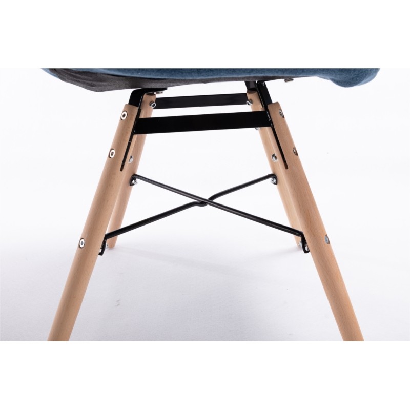 Juego de 2 sillas de tela acolchada con patas de haya natural MANU (Petroleum Blue) - image 57599