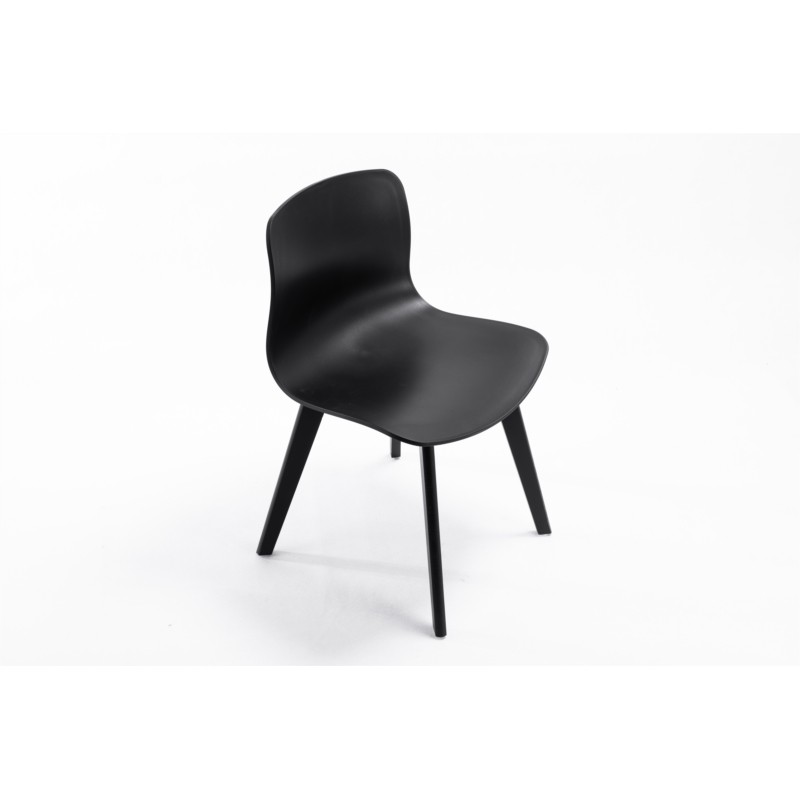 Set of 2 polypropylene chairs with stained beech legs OMBRA (Black) - image 57617
