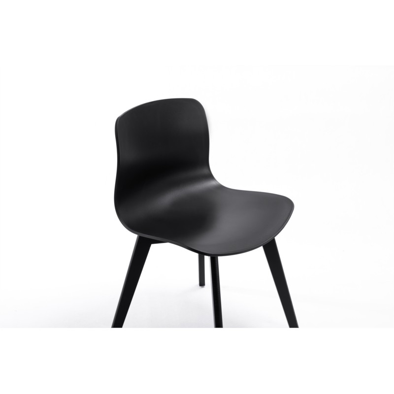 Set of 2 polypropylene chairs with stained beech legs OMBRA (Black) - image 57619