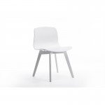 Set of 2 polypropylene chairs with stained beech legs OMBRA (White)