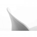 Lot de 2 chaises en polypropylène avec pieds en hêtre teintés OMBRA (Blanc)