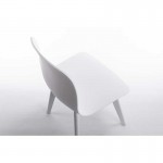 Set di 2 sedie in polipropilene con gambe in faggio tinto OMBRA (Bianco)