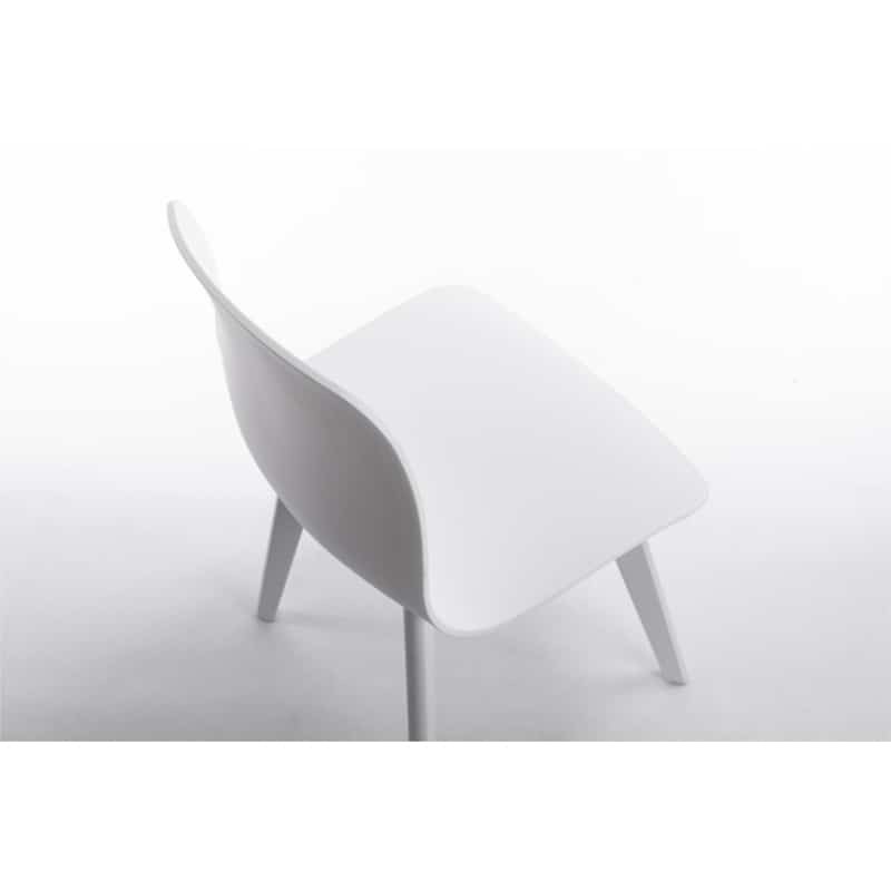 Set di 2 sedie in polipropilene con gambe in faggio tinto OMBRA (Bianco) - image 57623