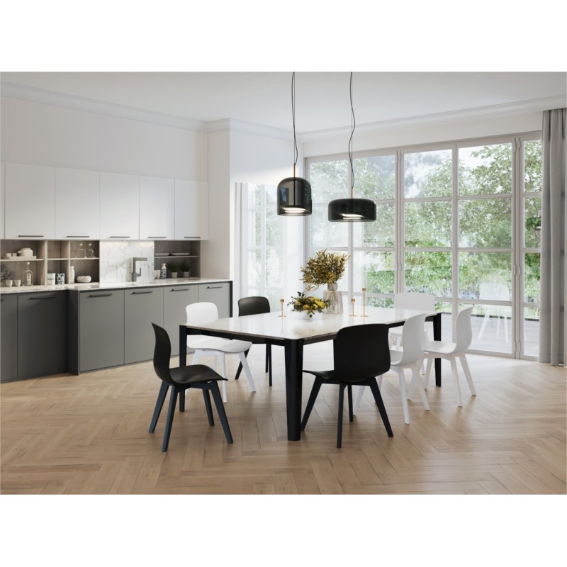 Set Di 2 Sedia In Polipropilene Plastica Grigia Di Alta Qualità Di Design  Per Interno E Giardino Stile Moderno Per Sala Da Pranzo, Cucina