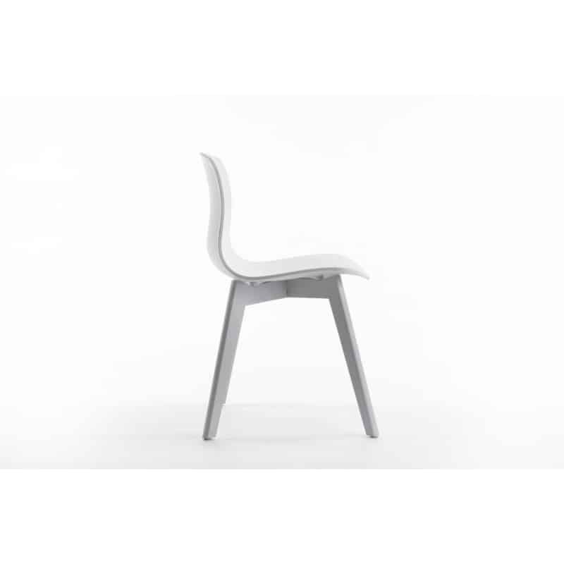 Set aus 2 Stühlen aus Polypropylen mit gebeizten Buchenbeinen OMBRA (Weiß) - image 57630