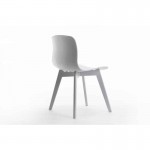 Lot de 2 chaises en polypropylène avec pieds en hêtre teintés OMBRA (Blanc)
