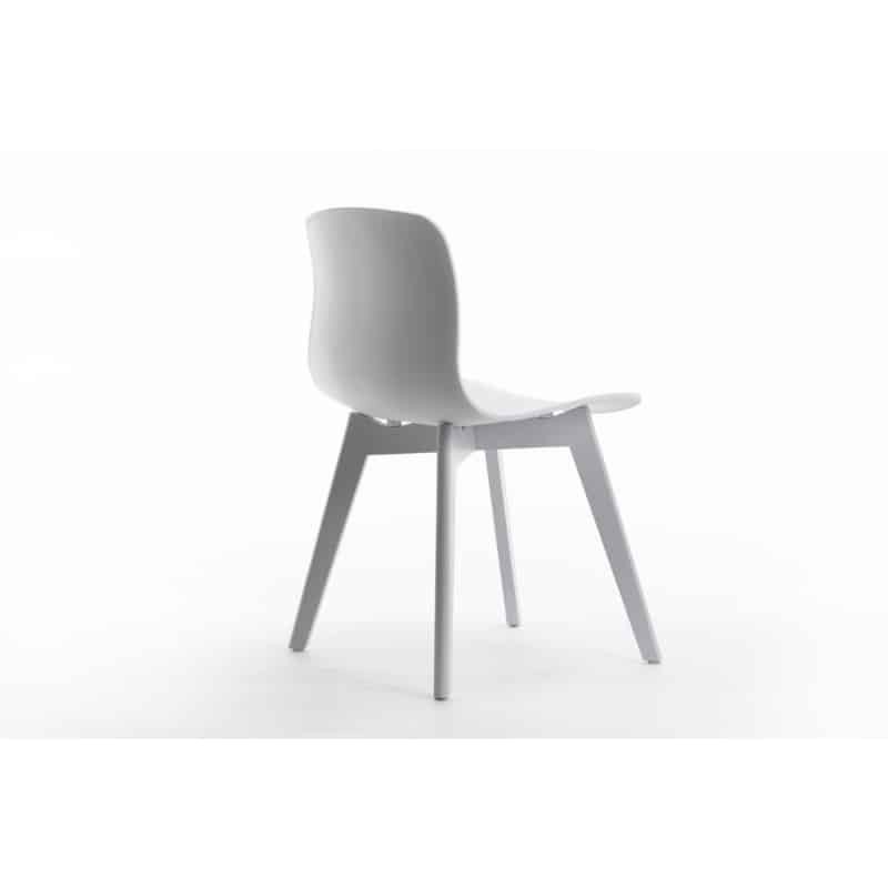Lot de 2 chaises en polypropylène avec pieds en hêtre teintés OMBRA (Blanc) - image 57631