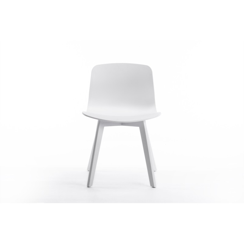 Lot de 2 chaises en polypropylène avec pieds en hêtre teintés OMBRA (Blanc) - image 57632