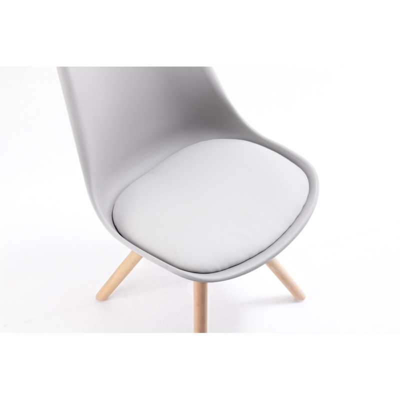 Juego de 2 sillas escandinavas patas de madera clara SNOOP (Gris) - image 57650