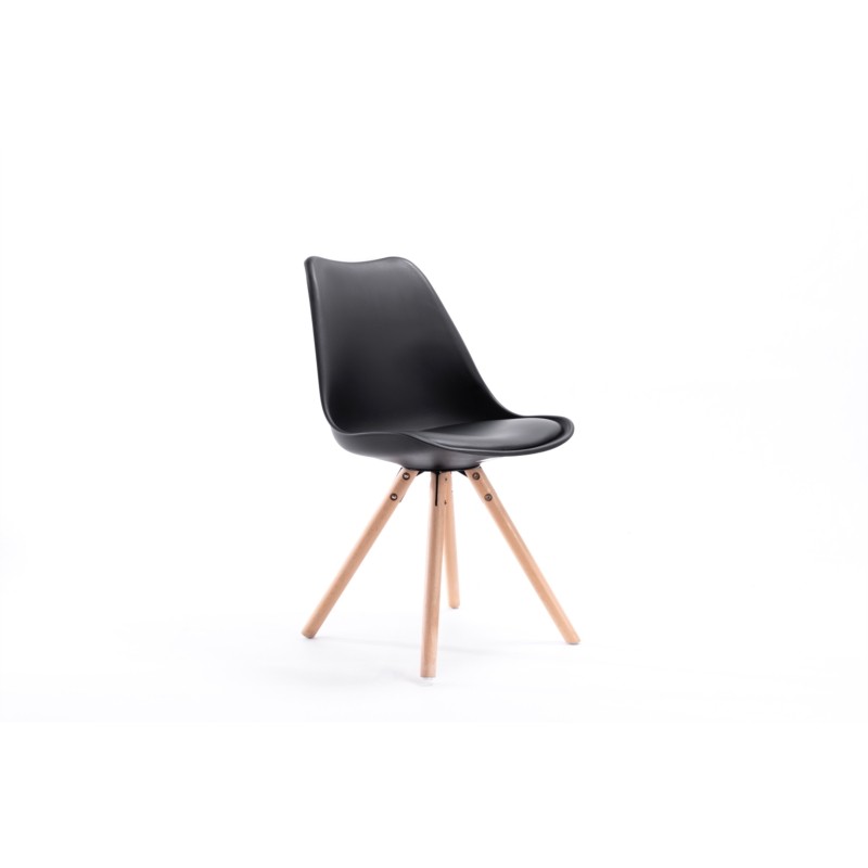 Set di 2 sedie scandinave gambe in legno chiaro SNOOP (Nero) - image 57674
