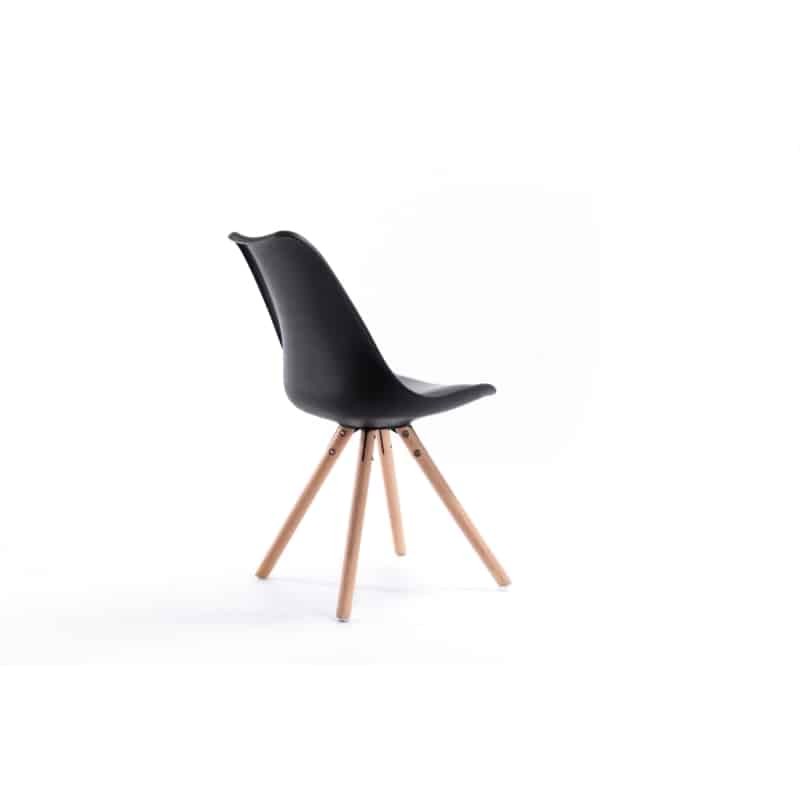 Set of 2 Scandinavian chairs light wood legs SNOOP (Black) - image 57677