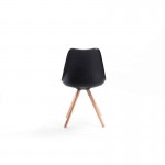 Set of 2 Scandinavian chairs light wood legs SNOOP (Black)