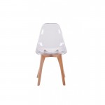 Lot de 2 chaises scandinaves pieds bois clairs SNOOP (Transparent)