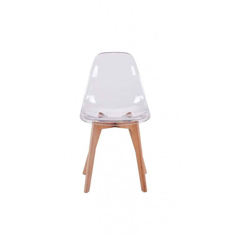 Juego de 2 sillas escandinavas patas de madera clara SNOOP (Transparente) - image 57679