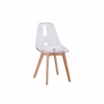 Set of 2 Scandinavian chairs light wood legs SNOOP (Transparent)