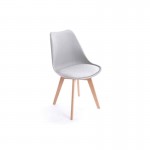 Set aus 2 skandinavischen Stühlen Beine helles Holz SIRIUS (Grau)