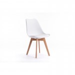 Juego de 2 sillas escandinavas patas de madera clara SIRIUS (Blanco)