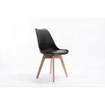Set aus 2 skandinavischen Stühlen helle Holzbeine SIRIUS (Schwarz)
