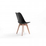 Juego de 2 sillas escandinavas patas de madera clara SIRIUS (Negro)