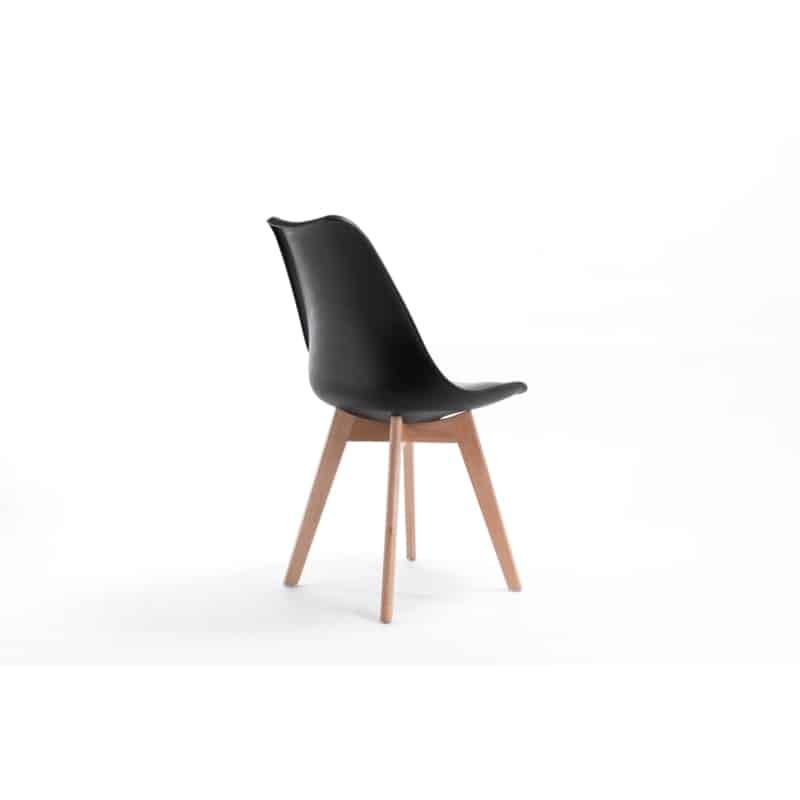 Set aus 2 skandinavischen Stühlen helle Holzbeine SIRIUS (Schwarz) - image 57722